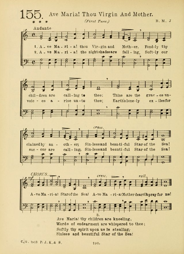 American Catholic Hymnal: an extensive collection of hymns, Latin chants, and sacred songs for church, school, and home, including Gregorian masses, vesper psalms, litanies... page 197