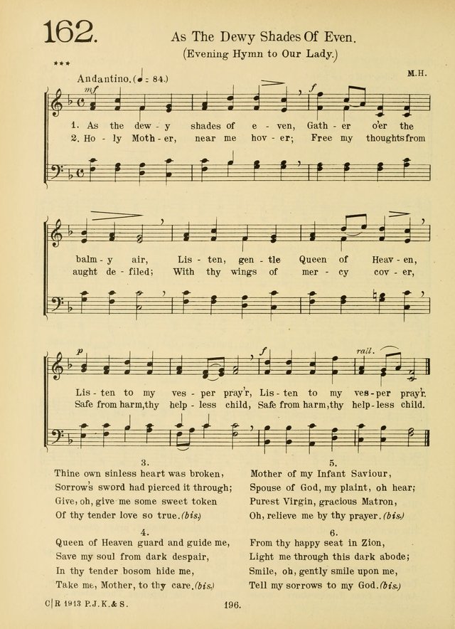 American Catholic Hymnal: an extensive collection of hymns, Latin chants, and sacred songs for church, school, and home, including Gregorian masses, vesper psalms, litanies... page 203