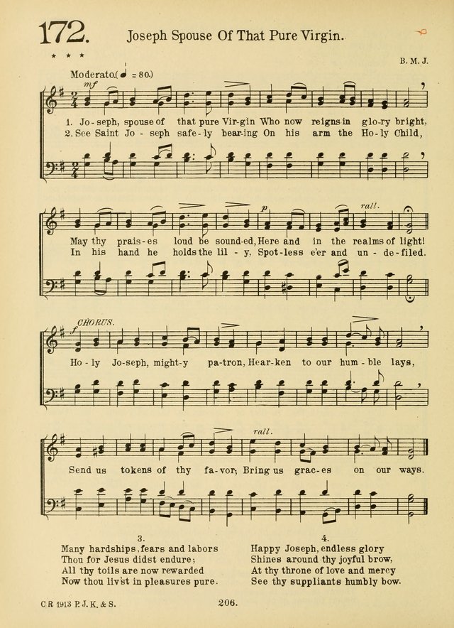 American Catholic Hymnal: an extensive collection of hymns, Latin chants, and sacred songs for church, school, and home, including Gregorian masses, vesper psalms, litanies... page 213