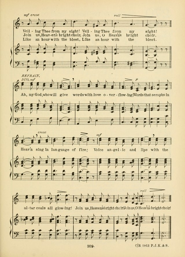 American Catholic Hymnal: an extensive collection of hymns, Latin chants, and sacred songs for church, school, and home, including Gregorian masses, vesper psalms, litanies... page 316