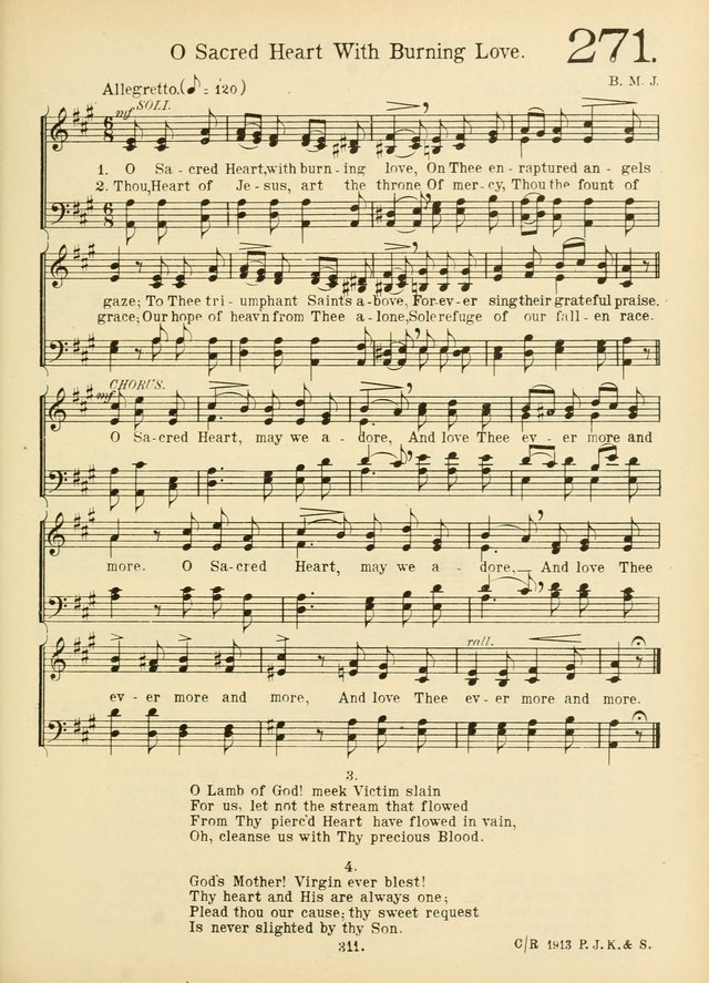 American Catholic Hymnal: an extensive collection of hymns, Latin chants, and sacred songs for church, school, and home, including Gregorian masses, vesper psalms, litanies... page 318