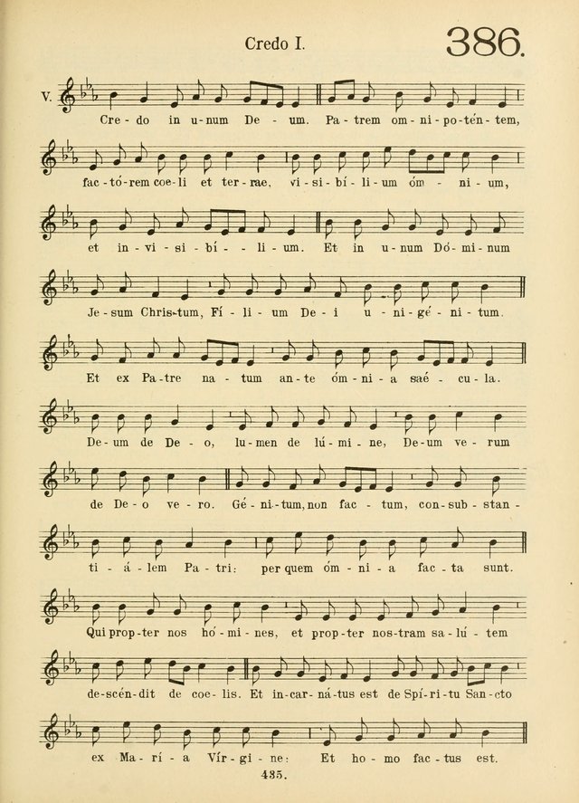 American Catholic Hymnal: an extensive collection of hymns, Latin chants,  and sacred songs for church, school, and home, including Gregorian masses,  vesper psalms, litanies... 386. Credo in unum Deum | Hymnary.org