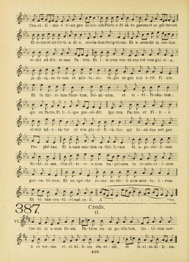 American Catholic Hymnal: an extensive collection of hymns, Latin chants,  and sacred songs for church, school, and home, including Gregorian masses,  vesper psalms, litanies... 387. Credo in unum Deum | Hymnary.org