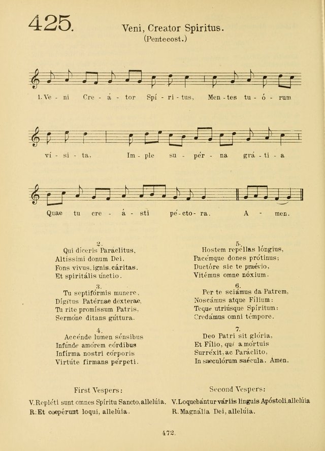 American Catholic Hymnal: an extensive collection of hymns, Latin chants, and sacred songs for church, school, and home, including Gregorian masses, vesper psalms, litanies... page 479
