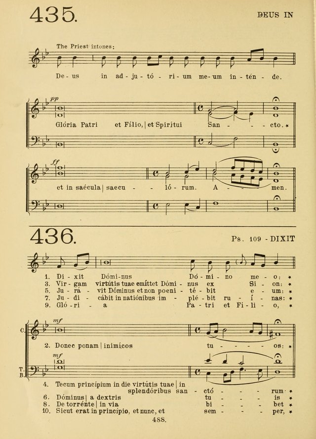 American Catholic Hymnal: an extensive collection of hymns, Latin chants, and sacred songs for church, school, and home, including Gregorian masses, vesper psalms, litanies... page 495