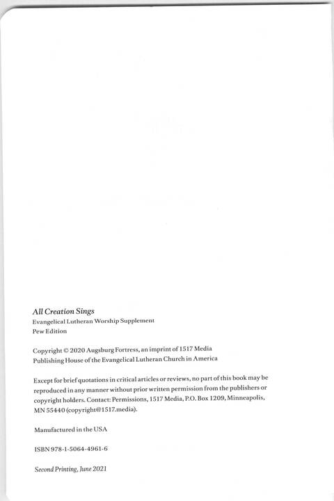 All Creation Sings: Evangelical Lutheran worship supplement page 2