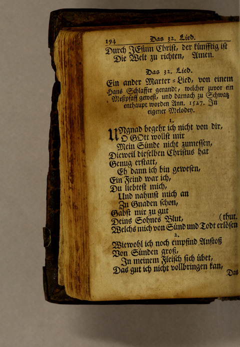 Ausbund, das ist: etliche schöne christliche lieder, wie sie in dem Gefängnüs zu Bassau in dem Schloss on den Schweitzer-Brüdern, und von andern rechtgläubigen Christen hin und her gedichtet worden page 196