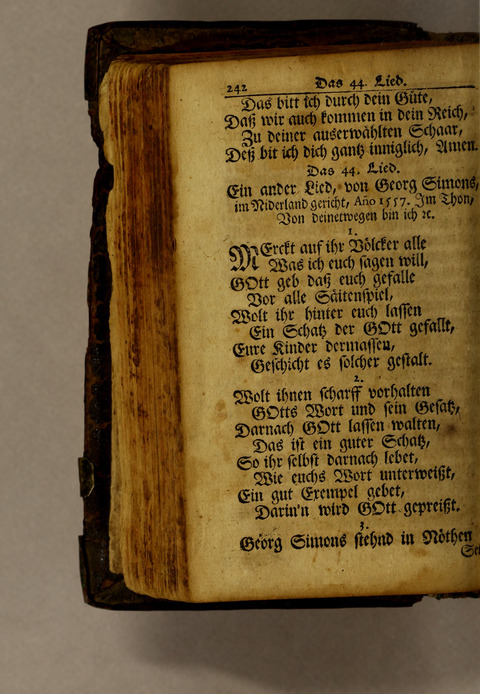 Ausbund, das ist: etliche schöne christliche lieder, wie sie in dem Gefängnüs zu Bassau in dem Schloss on den Schweitzer-Brüdern, und von andern rechtgläubigen Christen hin und her gedichtet worden page 244