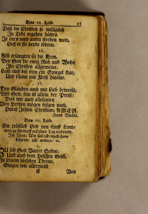 Ausbund, das ist: etliche schöne christliche lieder, wie sie in dem Gefängnüs zu Bassau in dem Schloss on den Schweitzer-Brüdern, und von andern rechtgläubigen Christen hin und her gedichtet worden page 57