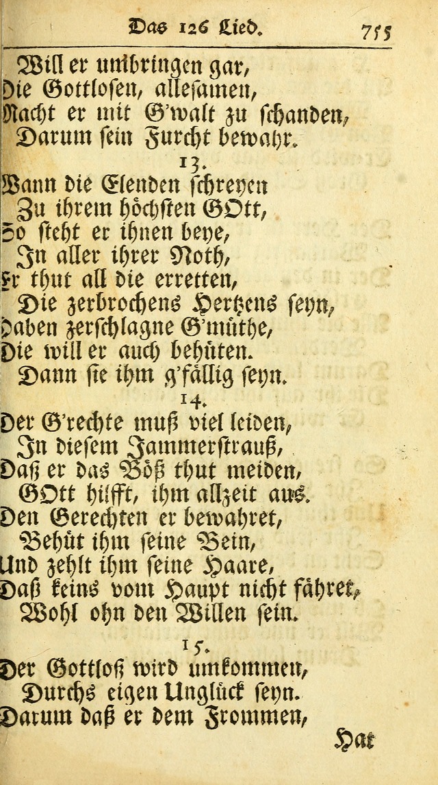 Ausbund, das ist Etliche Schöne Christliche Lieder wie sie in dem Gefängnüss zu Bassau in dem Schloß von den Schweitzer-Brüdern, und von anderen rechtgläubigen Christen hin und her gedichtet worden... page 755