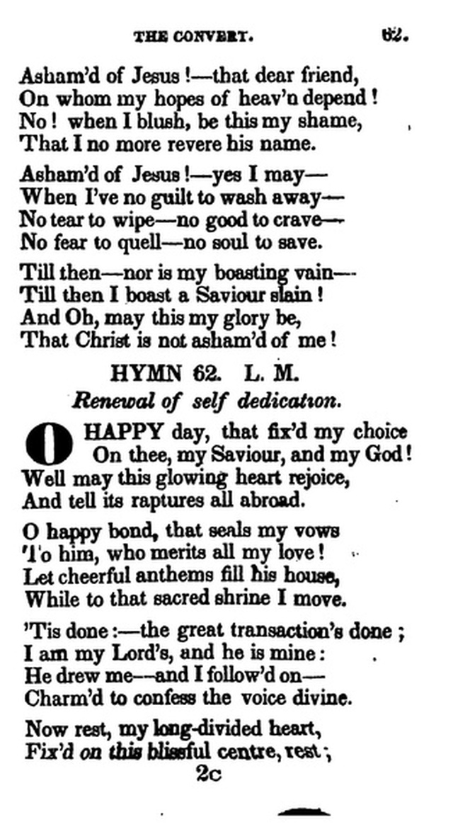 Additional Hymns, Adopted by the General Synod of the Reformed Dutch Church  in North America, at their Session June 1831. 2nd ed. page 50