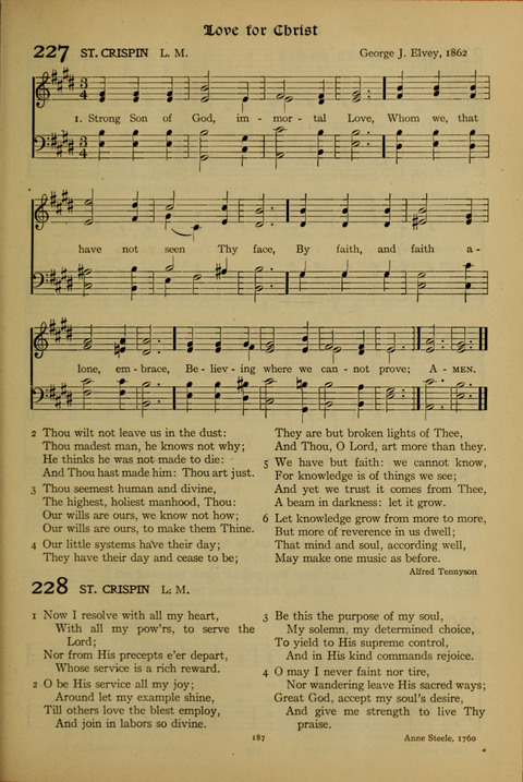 The American Hymnal for Chapel Service page 187