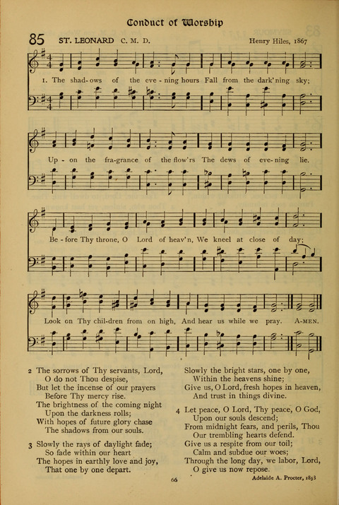 The American Hymnal for Chapel Service page 66