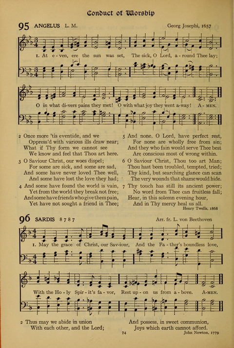 The American Hymnal for Chapel Service page 74