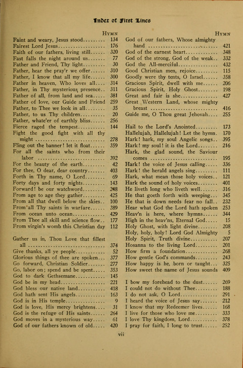 The American Hymnal for Chapel Service page x