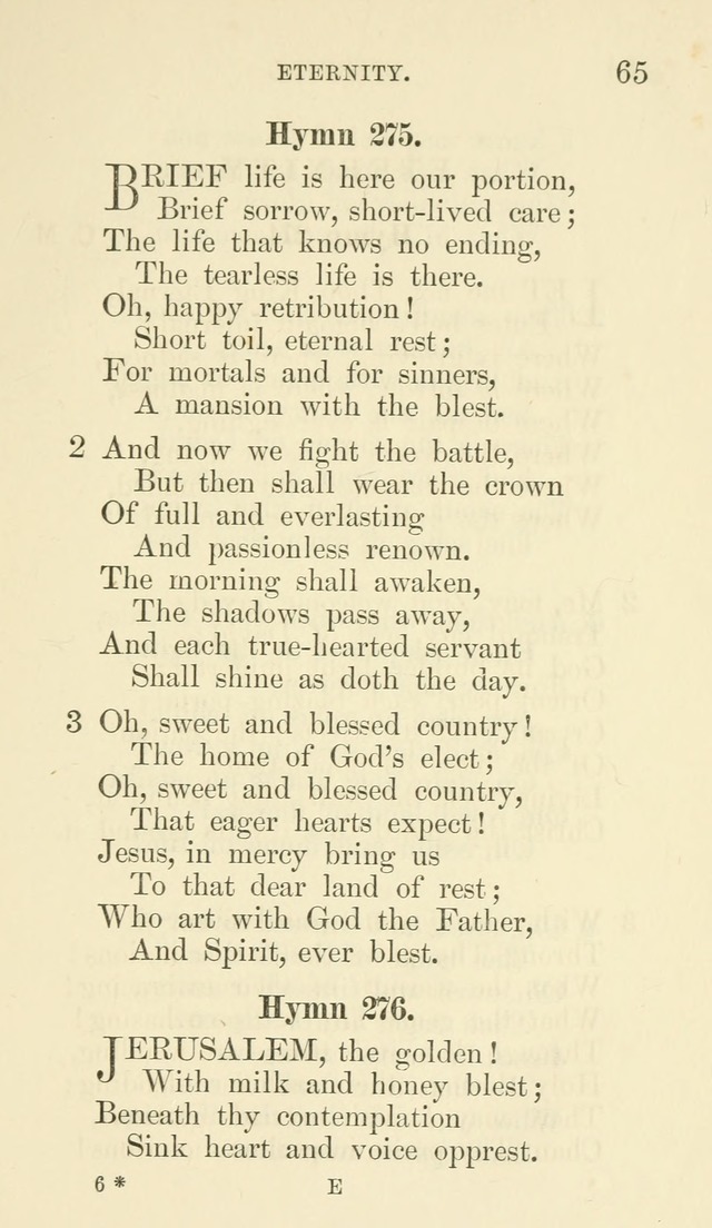 Additional Hymns set forth by the House of Bishops at the request of the House of Clerical and Lay Deputies, in General Convention, October 1865; to be used in the congregations of the Protestant Ep.. page 65