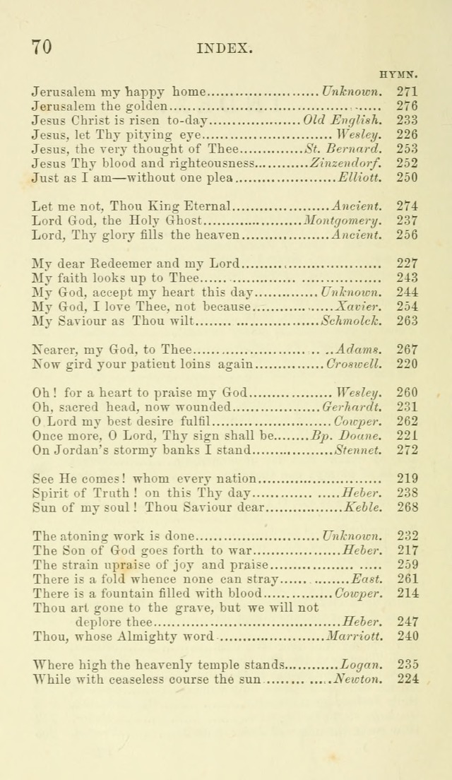 Additional Hymns set forth by the House of Bishops at the request of the House of Clerical and Lay Deputies, in General Convention, October 1865; to be used in the congregations of the Protestant Ep.. page 70