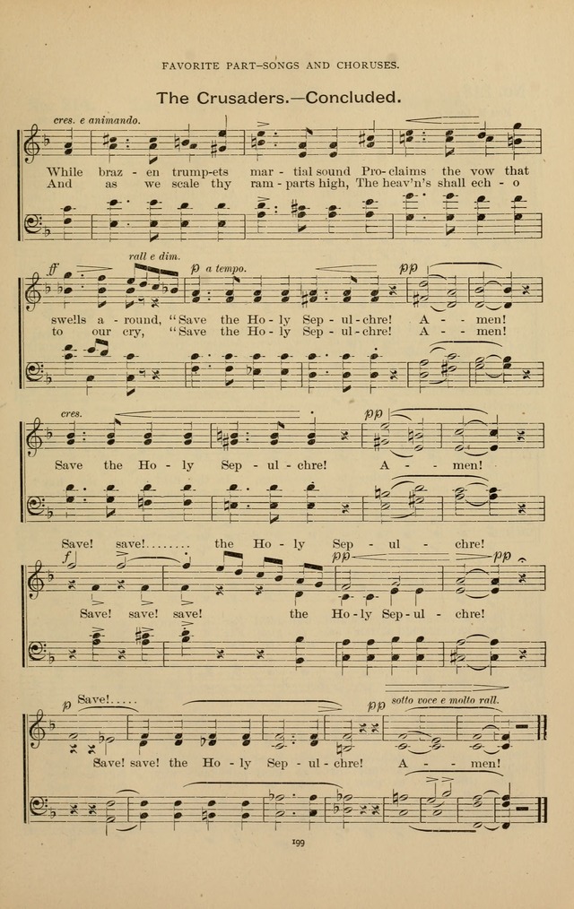 The Assembly Hymn and Song Collection: designed for use in chapel, assembly, convocation, or general exercises of schools, normals, colleges and universities. (3rd ed.) page 199