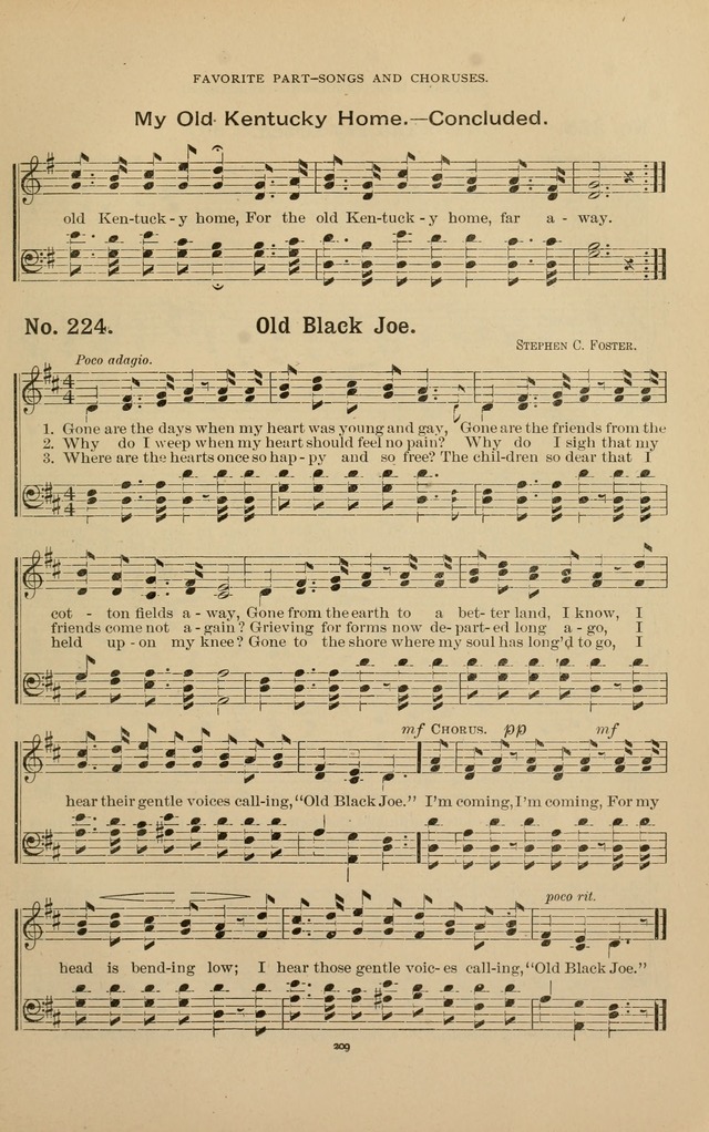 The Assembly Hymn and Song Collection: designed for use in chapel, assembly, convocation, or general exercises of schools, normals, colleges and universities. (3rd ed.) page 209