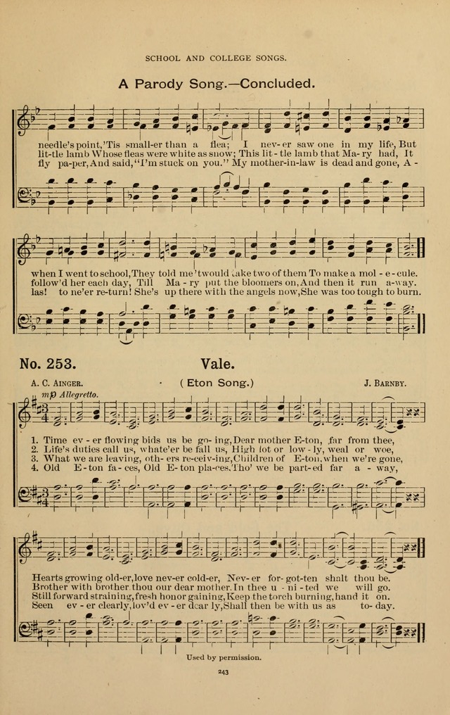 The Assembly Hymn and Song Collection: designed for use in chapel, assembly, convocation, or general exercises of schools, normals, colleges and universities. (3rd ed.) page 245