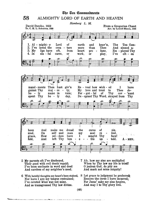 American Lutheran Hymnal 58. Almighty Lord of earth and heav