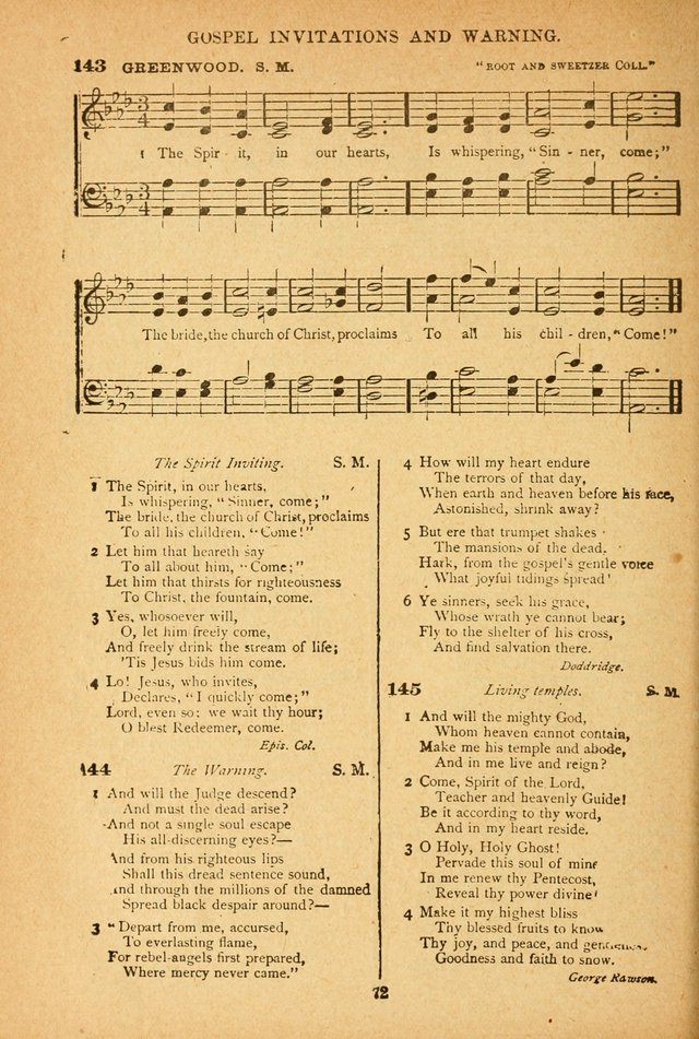 The African Methodist Episcopal Hymn and Tune Book: adapted to the doctrines and usages of the church (6th ed.) page 72