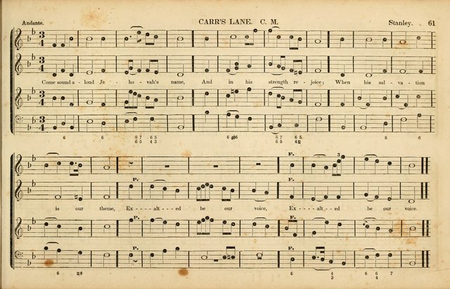 American Psalmody: a collection of sacred music, comprising a great variety of psalm, and hymn tunes, set-pieces, anthems and chants, arranged with a figured bass for the organ...(3rd ed.) page 58