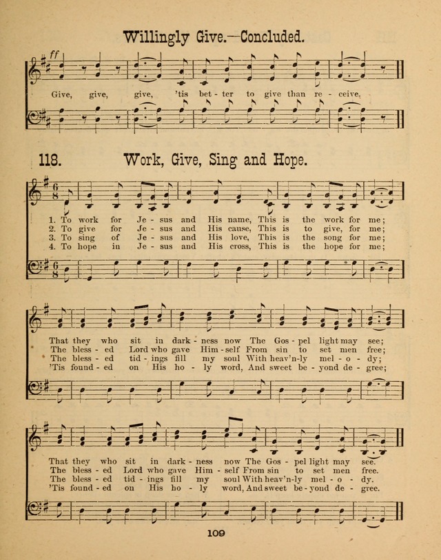 Augsburg Songs for Sunday Schools and other services page 109