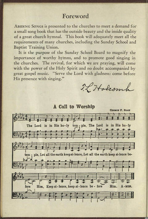 Abiding Songs: A special collection of standard hymns and gospel songs, long-cherished and forever abiding. Designed to generate wholesome, worshipful services of song among all organizations of ... page 2