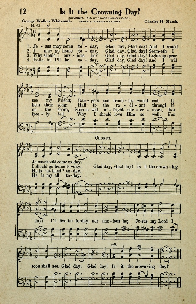 Awakening Songs for the Church, Sunday School and Evangelistic Services page 12
