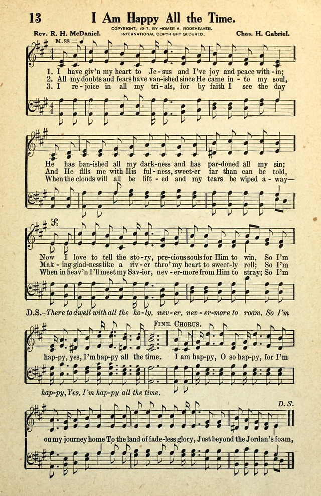 Awakening Songs for the Church, Sunday School and Evangelistic Services page 13