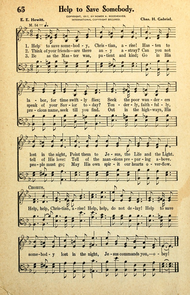 Awakening Songs for the Church, Sunday School and Evangelistic Services page 65