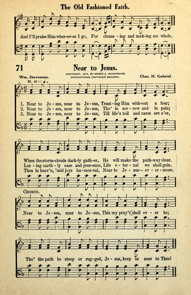 Awakening Songs for the Church, Sunday School and Evangelistic Services page 71