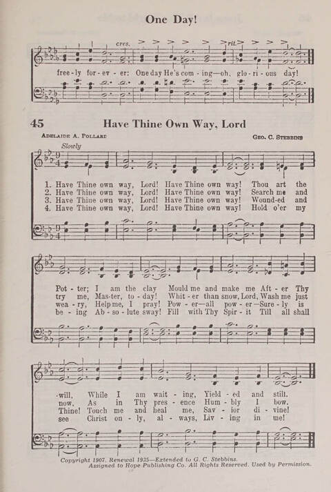 The American Service Hymnal: a collection of the great hymns and gospel songs, new and old, whose melodies and truths will meet the needs of all churches page 43