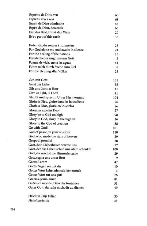 Agape: songs of hope and reconciliation page 213