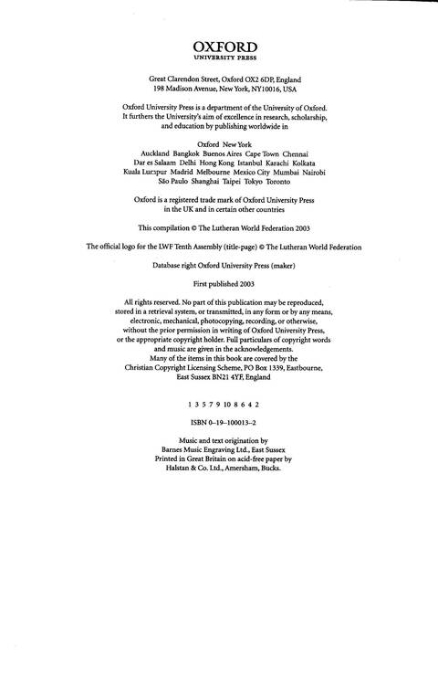 Agape: songs of hope and reconciliation page ii