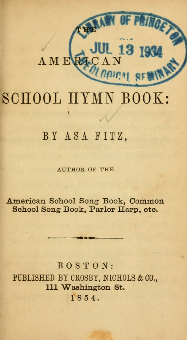 The American School Hymn Book page 1