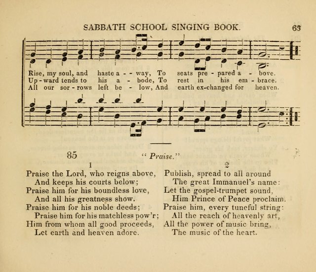 The American Sabbath School Singing Book: containing hymns, tunes, scriptural selections and chants, for Sabbath schools page 63