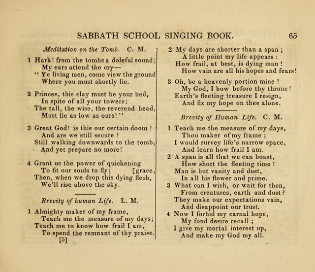 The American Sabbath School Singing Book: containing hymns, tunes, scriptural selections and chants, for Sabbath schools page 65