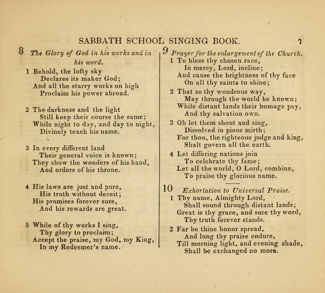 The American Sabbath School Singing Book: containing hymns, tunes, scriptural selections and chants, for Sabbath schools page 7