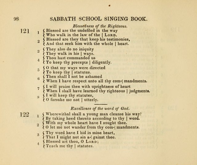 The American Sabbath School Singing Book: containing hymns, tunes, scriptural selections and chants, for Sabbath schools page 98