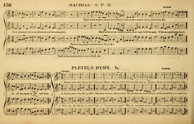 The American Vocalist: a selection of tunes, anthems, sentences, and hymns, old and new: designed for the church, the vestry, or the parlor; adapted to every variety of metre in common use. (Rev. ed.) page 156