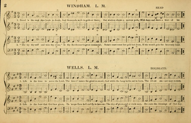 The American Vocalist: a selection of tunes, anthems, sentences, and hymns, old and new: designed for the church, the vestry, or the parlor; adapted to every variety of metre in common use. (Rev. ed.) page 2