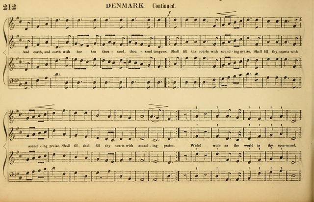 The American Vocalist: a selection of tunes, anthems, sentences, and hymns, old and new: designed for the church, the vestry, or the parlor; adapted to every variety of metre in common use. (Rev. ed.) page 212