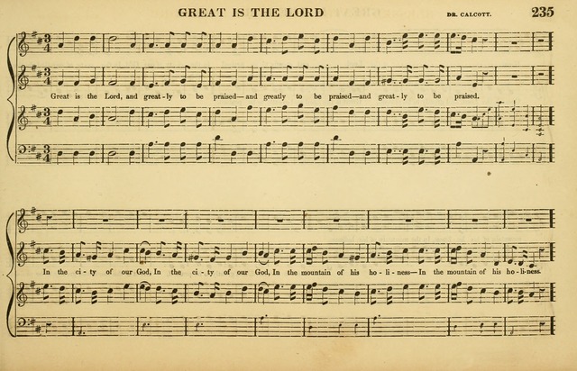 The American Vocalist: a selection of tunes, anthems, sentences, and hymns, old and new: designed for the church, the vestry, or the parlor; adapted to every variety of metre in common use. (Rev. ed.) page 235