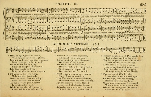 The American Vocalist: a selection of tunes, anthems, sentences, and hymns, old and new: designed for the church, the vestry, or the parlor; adapted to every variety of metre in common use. (Rev. ed.) page 285