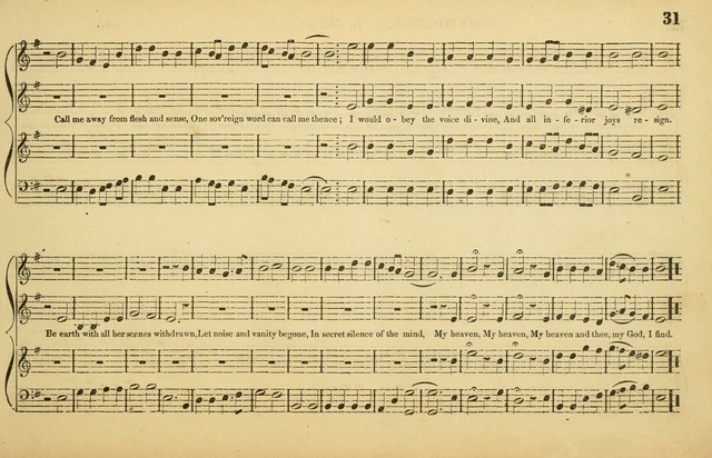 The American Vocalist: a selection of tunes, anthems, sentences, and hymns, old and new: designed for the church, the vestry, or the parlor; adapted to every variety of metre in common use. (Rev. ed.) page 31
