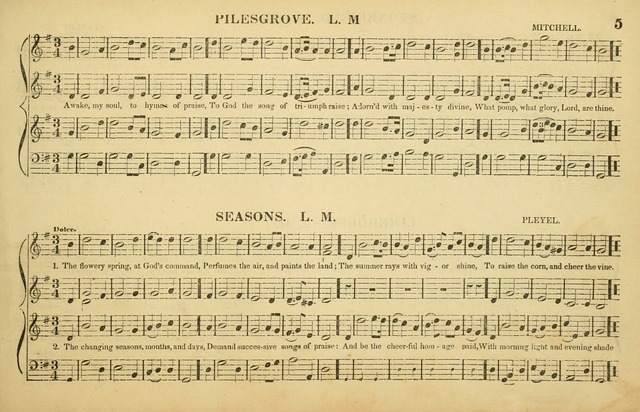 The American Vocalist: a selection of tunes, anthems, sentences, and hymns, old and new: designed for the church, the vestry, or the parlor; adapted to every variety of metre in common use. (Rev. ed.) page 5