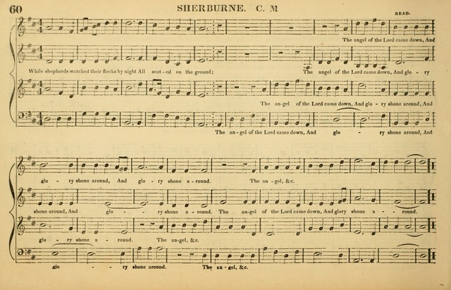 The American Vocalist: a selection of tunes, anthems, sentences, and hymns, old and new: designed for the church, the vestry, or the parlor; adapted to every variety of metre in common use. (Rev. ed.) page 60