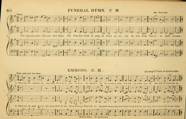 The American Vocalist: a selection of tunes, anthems, sentences, and hymns, old and new: designed for the church, the vestry, or the parlor; adapted to every variety of metre in common use. (Rev. ed.) page 80